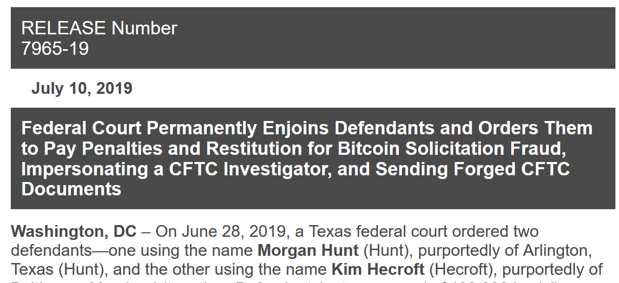 Morgan Hunt CFTC