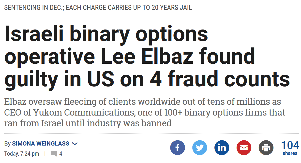 Lee Elbaz guilty of binary options fraud