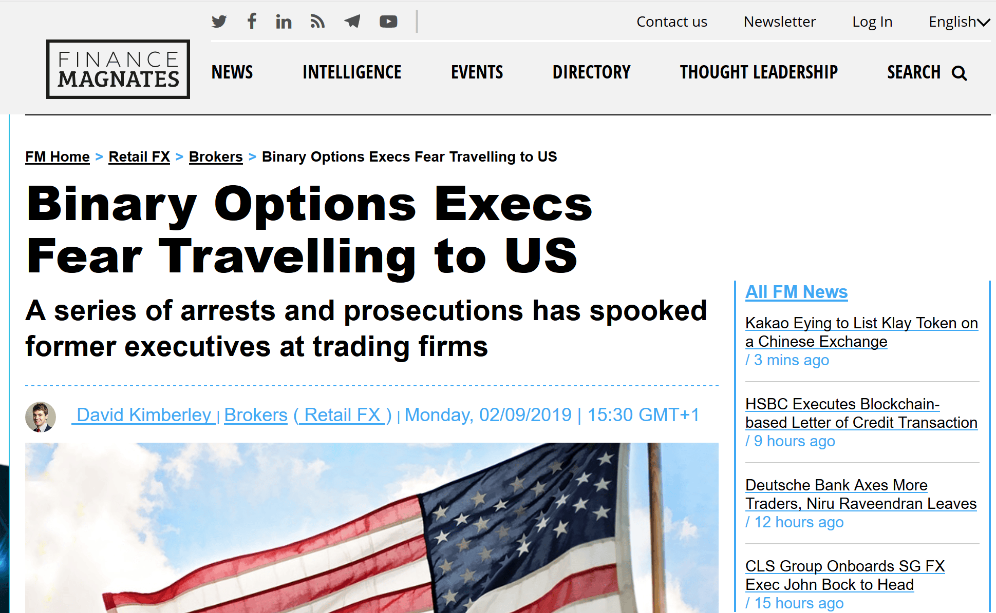 Finance Magnates about binary options legacy