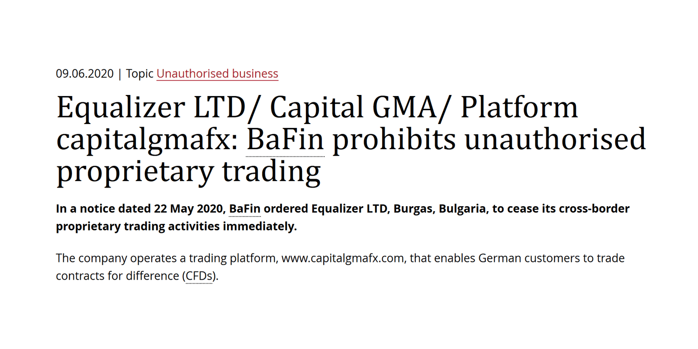 CapitalGMA Bafin warning