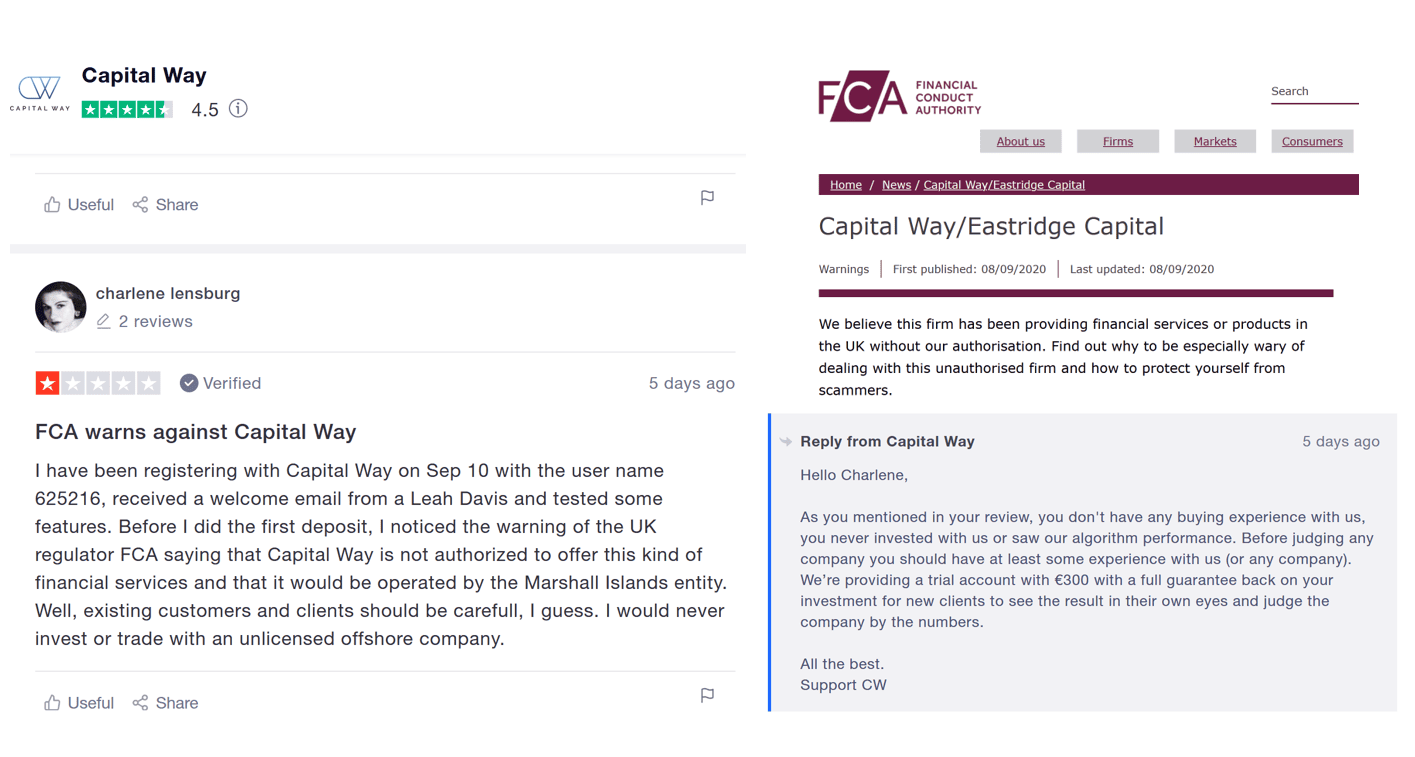 TrustPilot and the Capital Way broker scasm