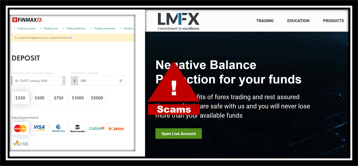 CNMV warnings against LMFX and FinmaxFX broker scams