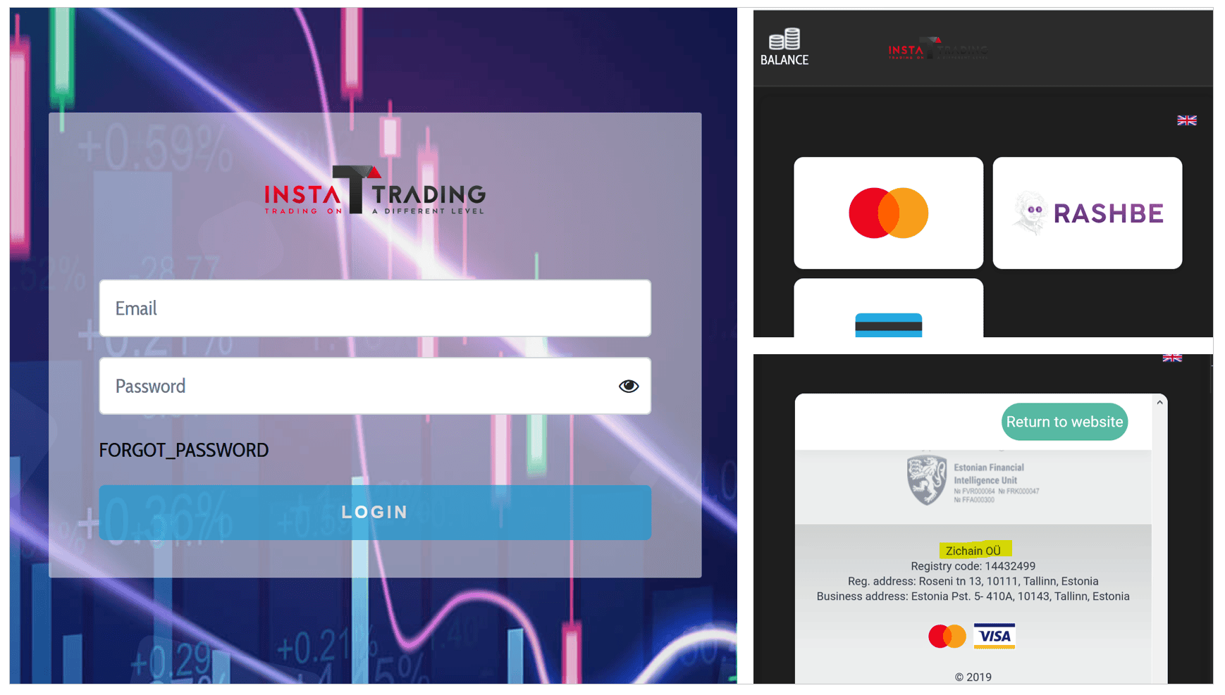 Insta Trading scam with BridgerPay and Zichain
