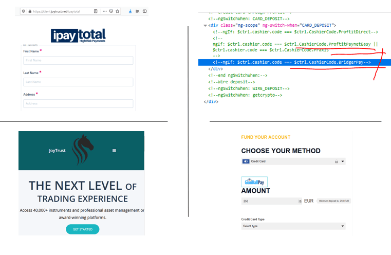 Broker scam JoyTrust facilitated by GumBallPay and iPayTotal