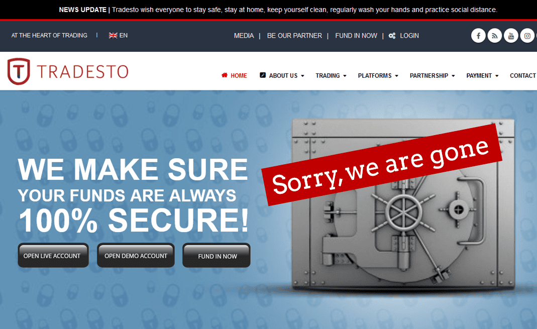 Tradesto broker scam vanished