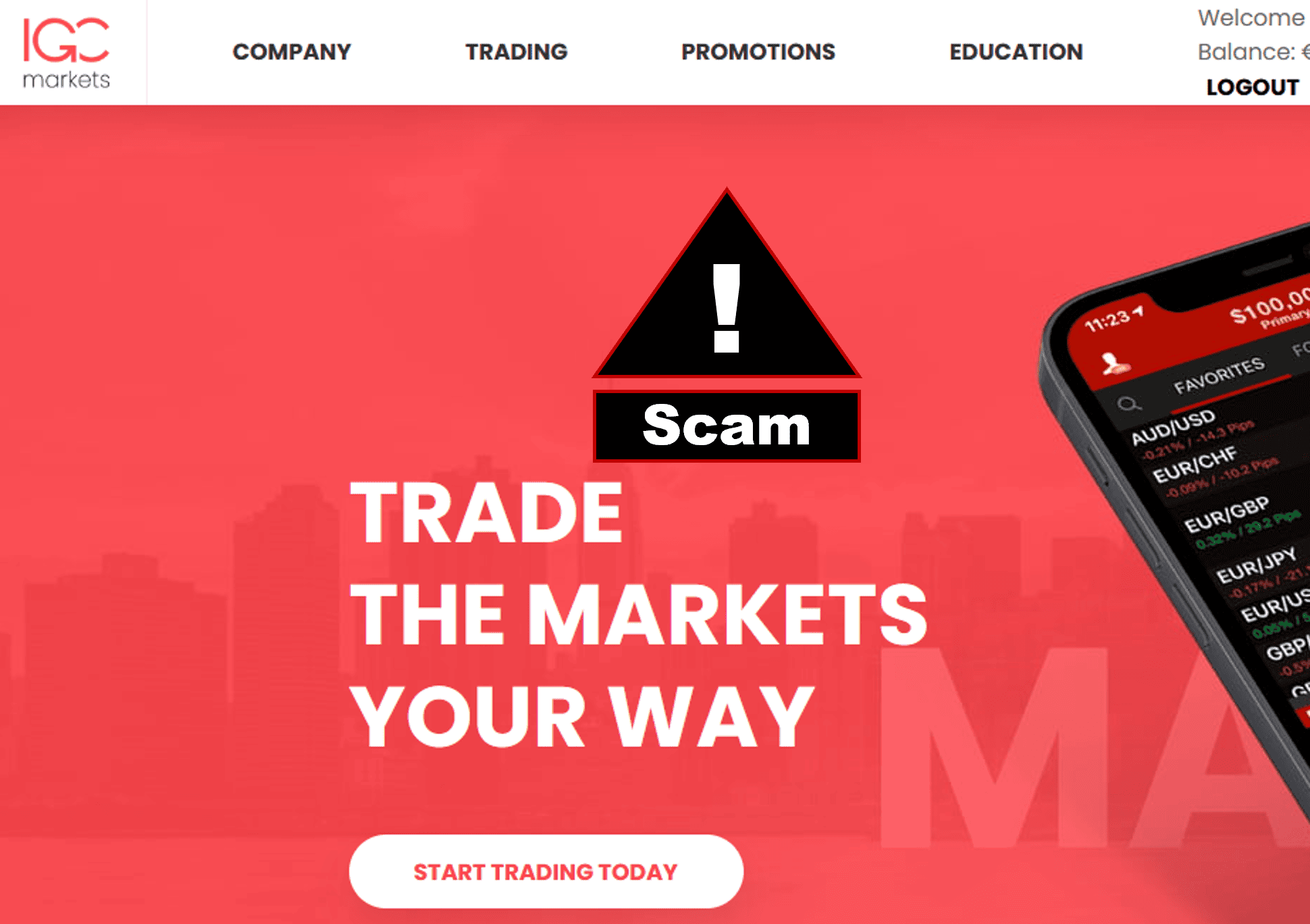 investor warning against IGC Markets