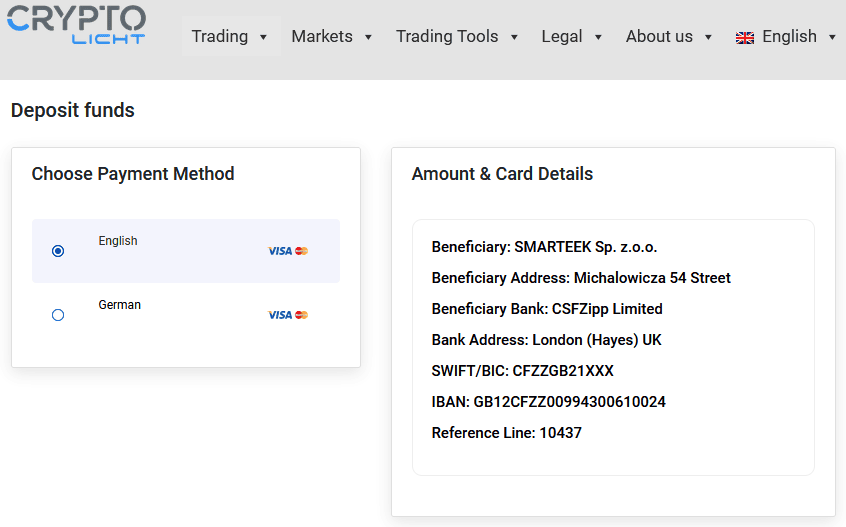 Cryptolicht broker scam operated by Polish Smarteek