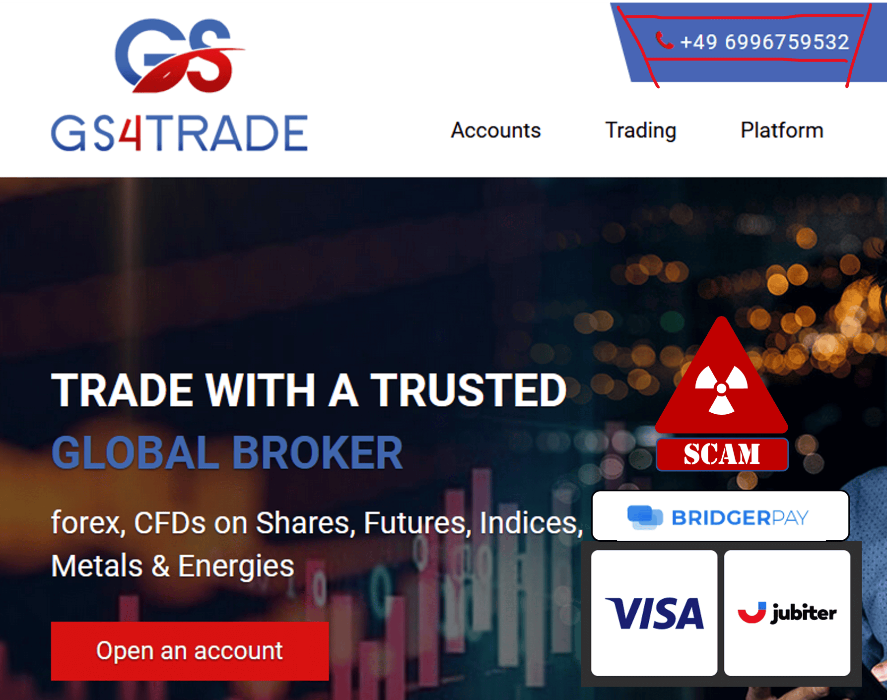 warning against Gs4Trade broker scam