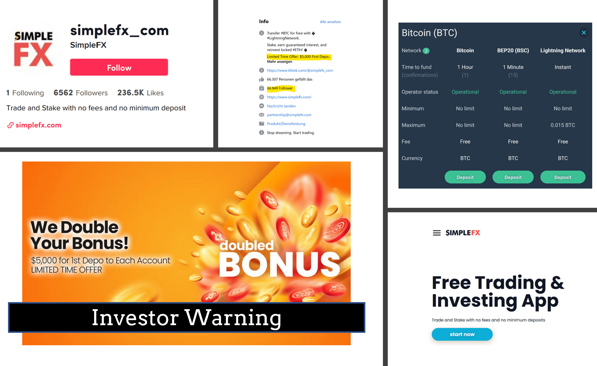 Investor warning against SimpleFX