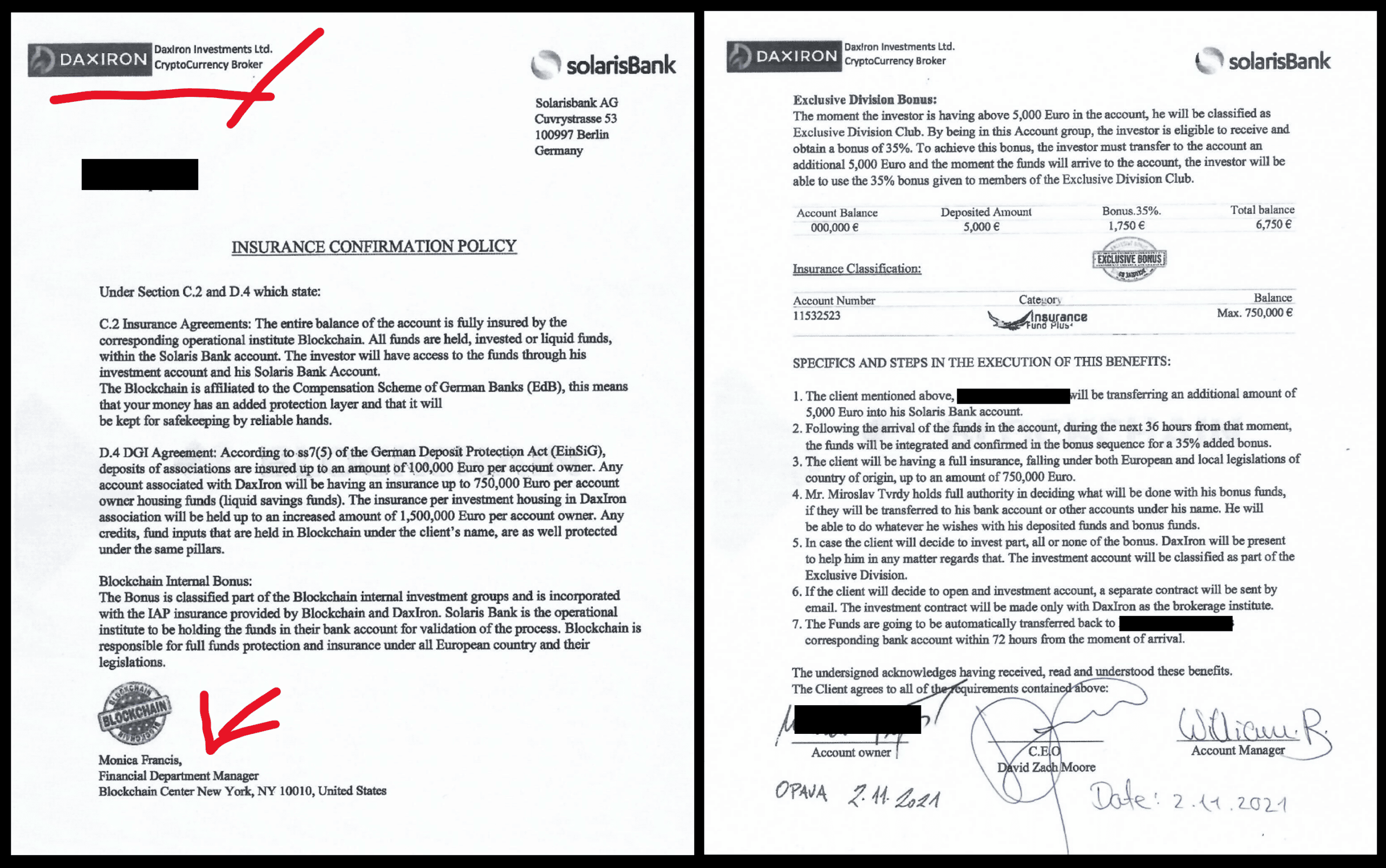 Solaris Bank facilited the DaxIron broker scam