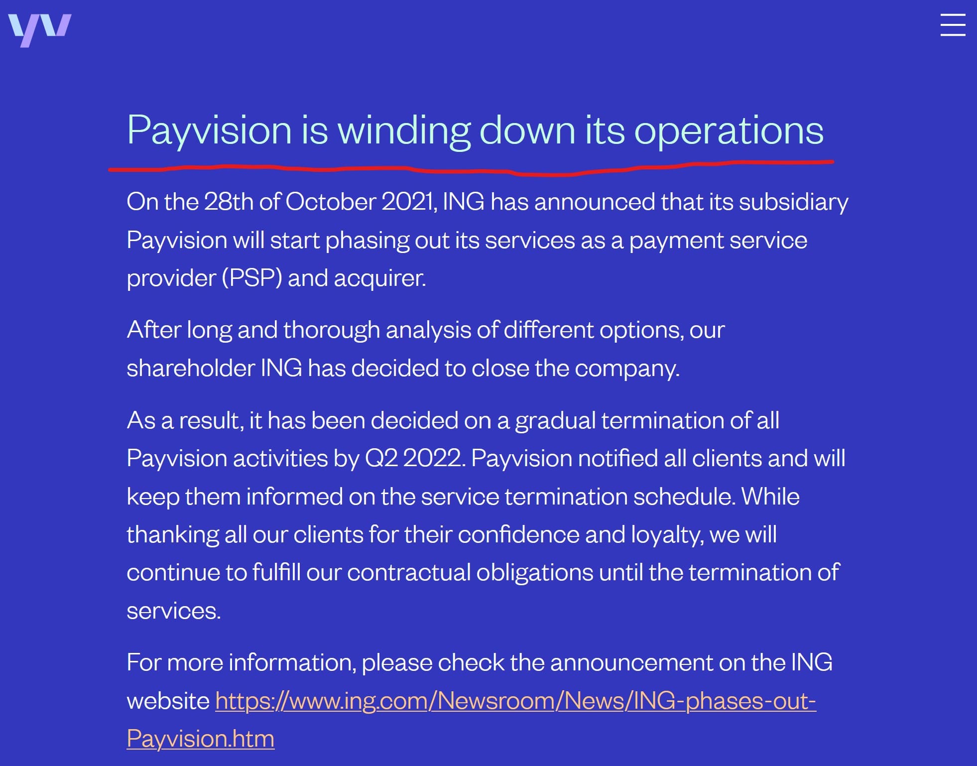 ING terminates Payvision and EFRI sends open letter