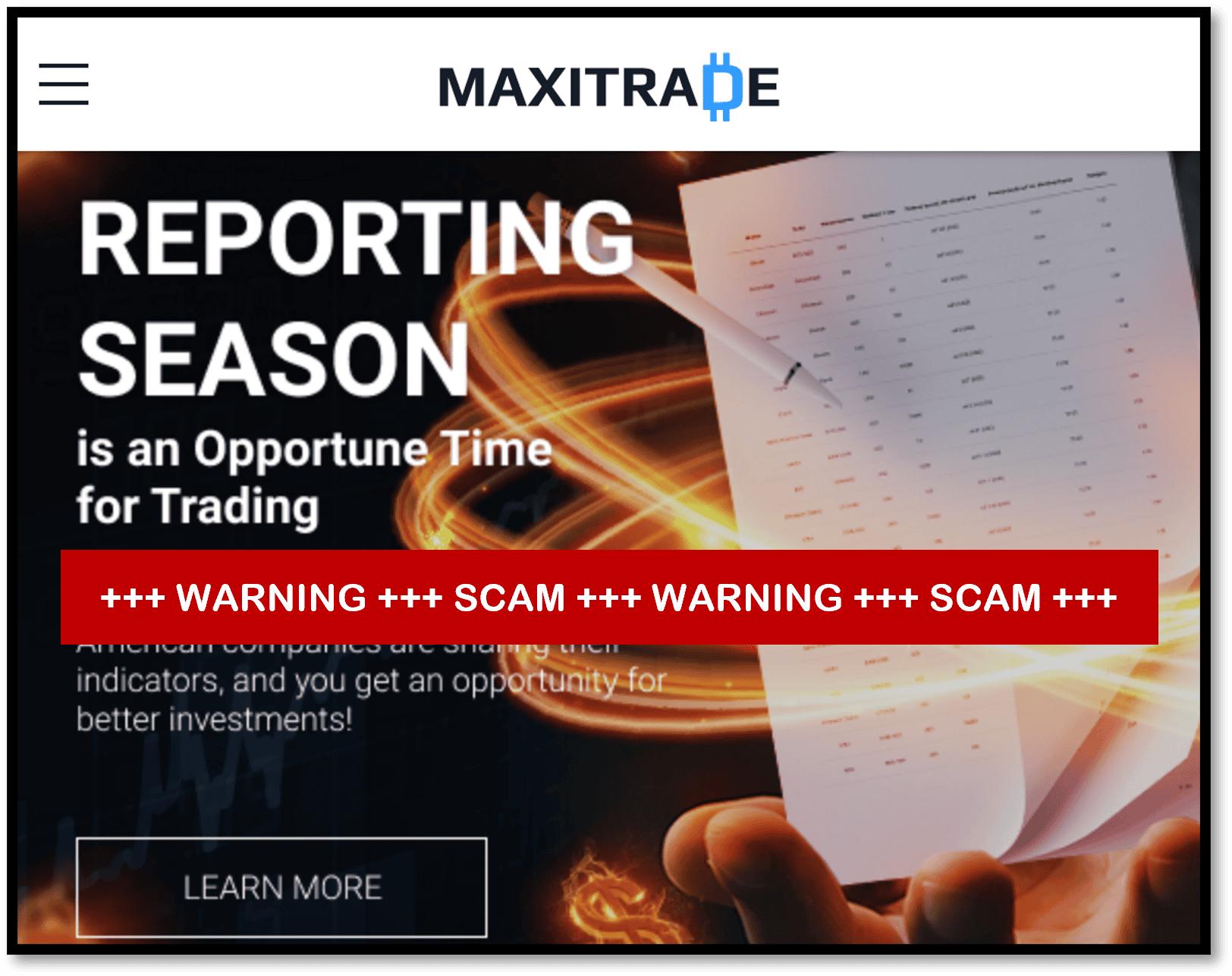 Investor warning MaxiTrade