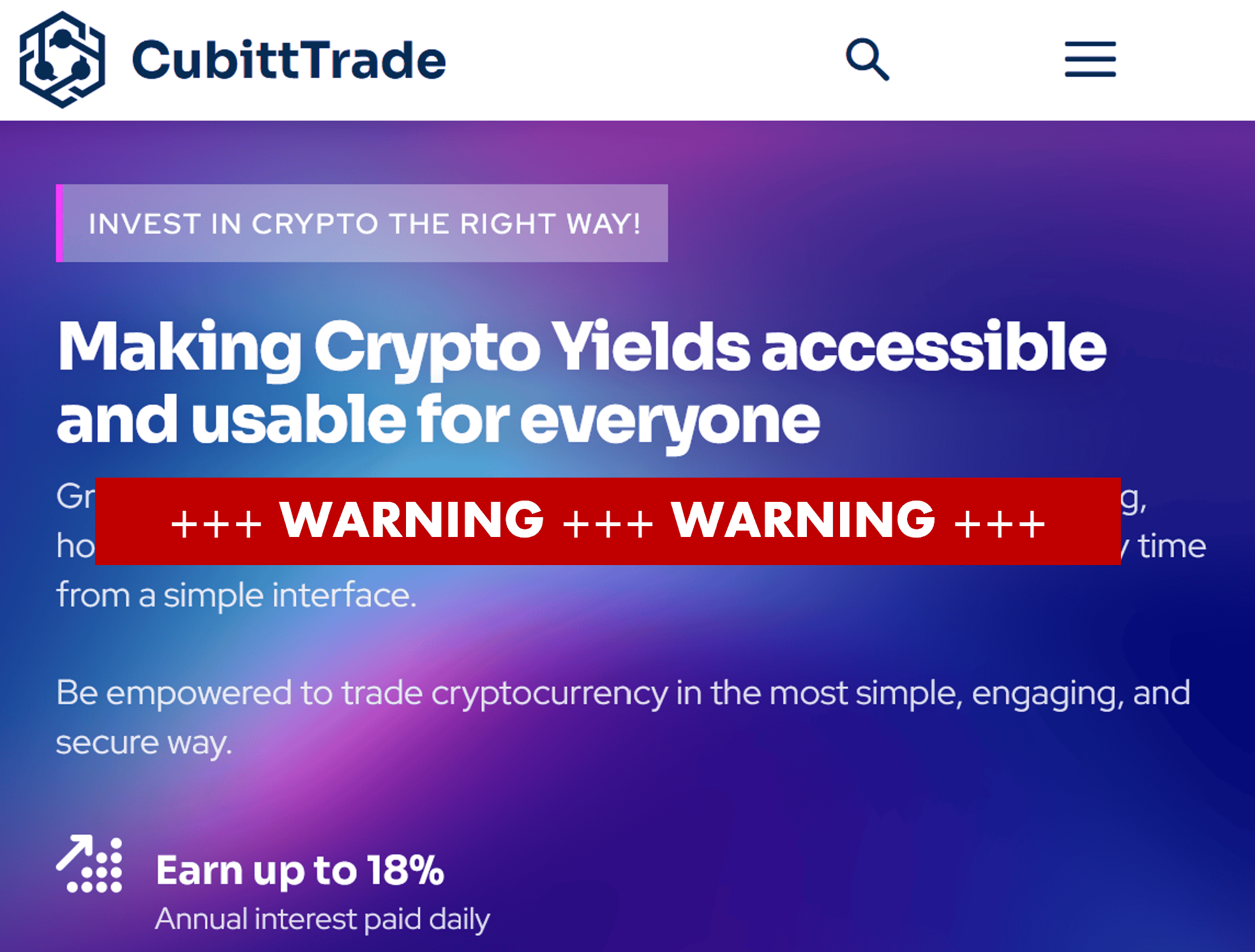 FinTelegram warns against CubittTrade crypto investment scheme