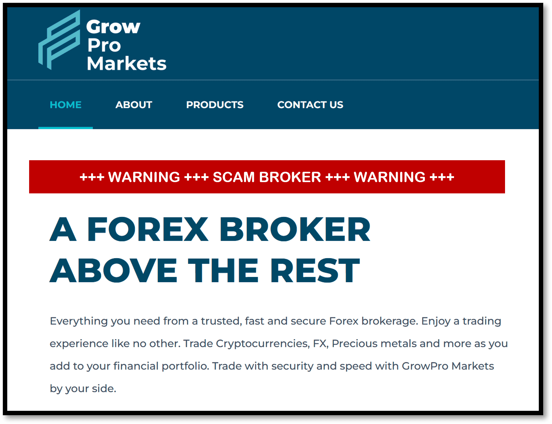 FinTelegram warning against Grow Pro Markets