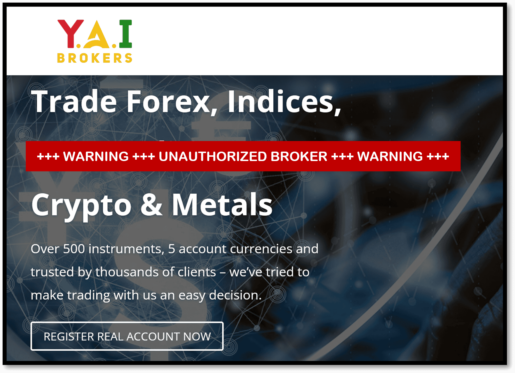 FinTelegram warning against YAIBROKERS
