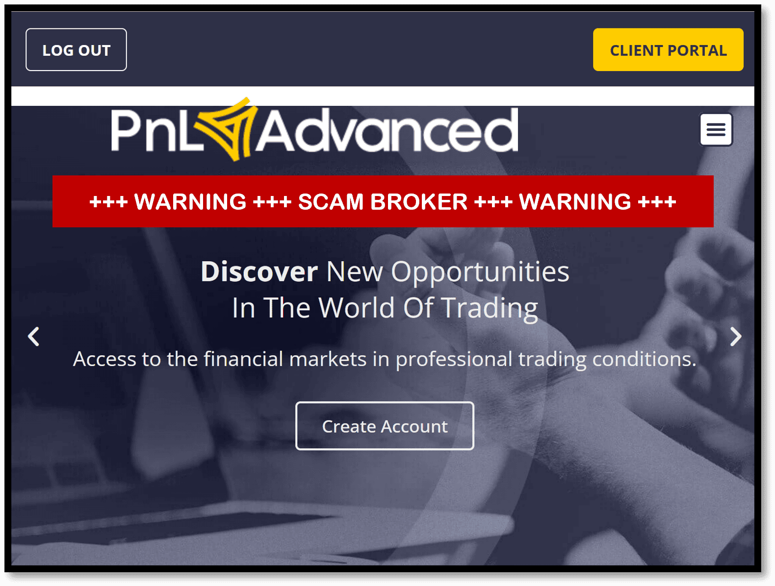 FinTelegram warning against PNL Advanced broker scam