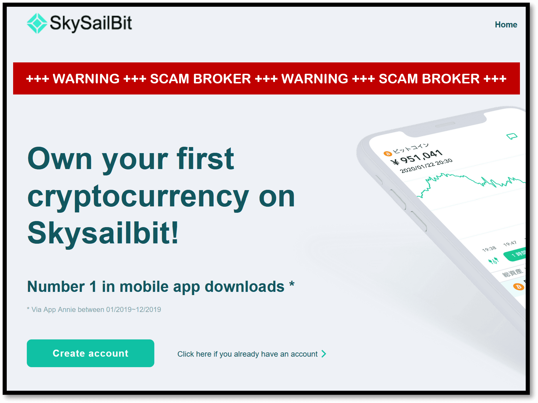 investor warning against SkySailBit