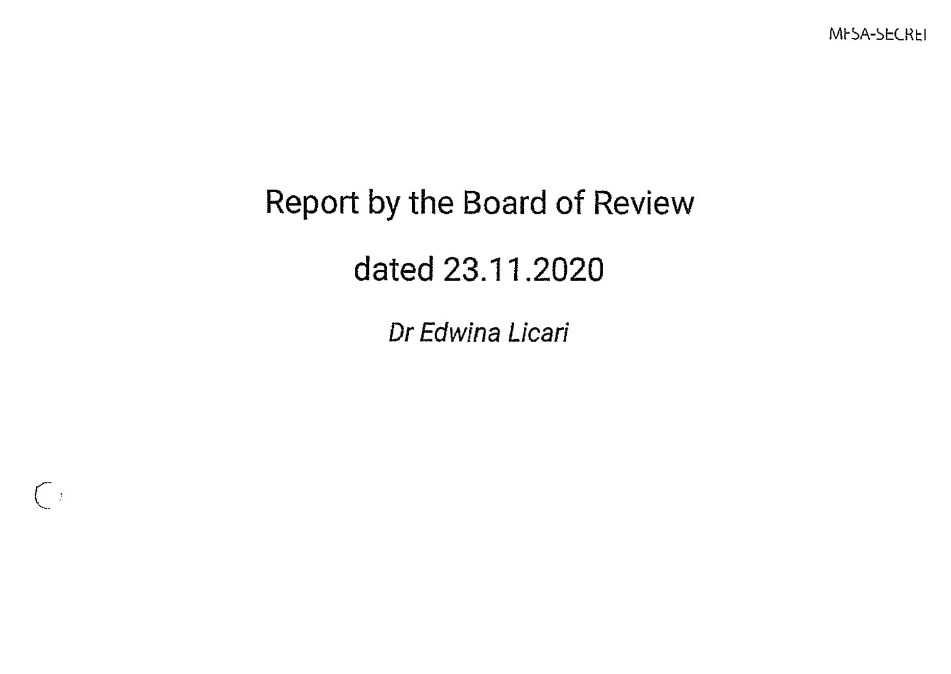 MFSA report on Edwina Licari